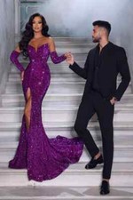 Authentic Portia Scarlett PS23521 Dress-Color-Grape-Size:10-Prom Dress