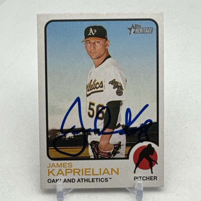 James Kaprielian Signed 2022 Topps Heritage Card #296 Toronto Blue Jays