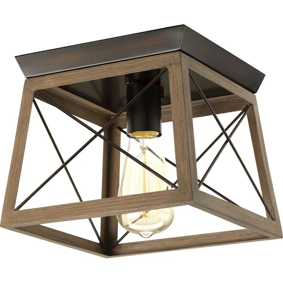 Progress Lighting Briarwood 1 Light Flush Mount in Antique Bronze