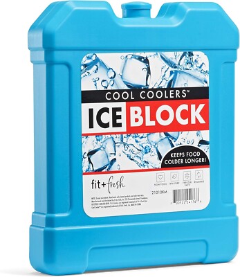 Cool Coolers by Fit + Fresh, XL Cooler Ice Block, Large and Powerful Ice Pack