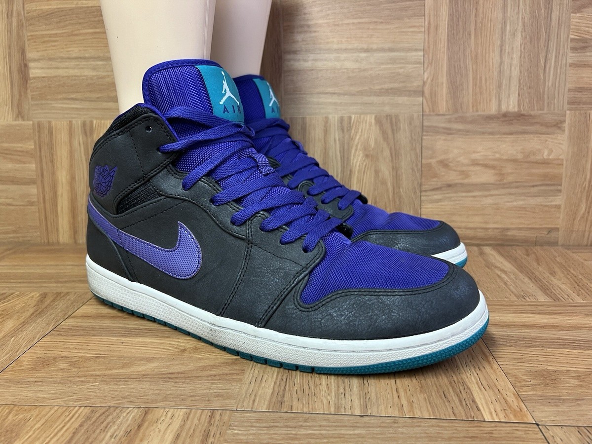 RARE🔥 Size 13 - Nike Air Jordan 1 Mid Grape Anthracite 2012 Men's
