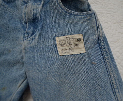 80's BABY GUESS JEANS Niños Talla 6 Juventud Fade Ripped Original Patches Vintage - Imagen 5 de 12