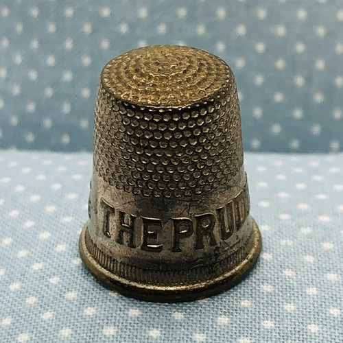 Vtg Silver Tone Prudential Live Insurance Metal Advertising Thimble