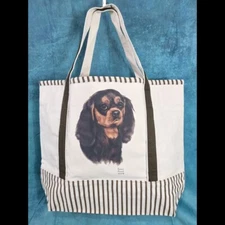Pet Gifts USA Tote Canvas Bag Cavalier King Charles Spaniel Dog Handbag NEW