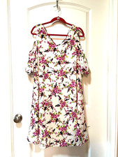 COLLECTION BY BOBEAU Women’s Multicolor Cold Shoulder Lined Dress - Size 1X