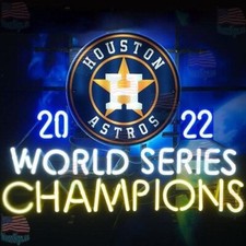 Houston Astros 2022 World Series Champions Neon Light Sign 24"x20" Lamp Decor