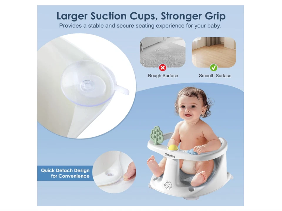Asiento de baño para bebés de 6 meses en adelante, asiento de seguridad para baño Foto 3 de 4