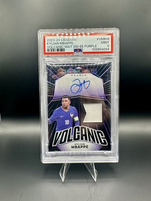 2023 PANINI OBSIDIAN VOLCANIC MATERIAL SIGNATURES KYLIAN MBAPPE 15/20 PSA 9