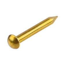 Solid Brass Escutcheon Pins - 1/2" Long - Pack of 100 - Small round Head Nails -