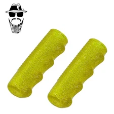 Original Lowrider Metallic Sparkle Flake Grips 7/8" x 95mm Sparkle Yellow Pair.
