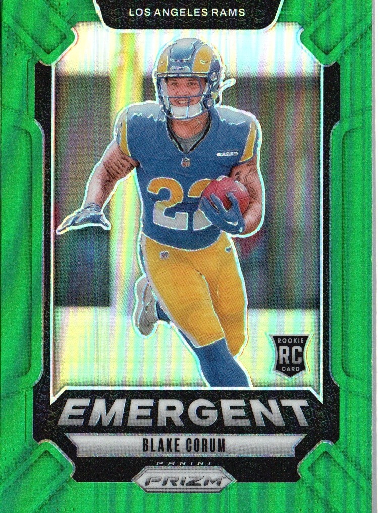 2024 Panini Prizm #10 Blake Corum Emergent Green Prizm