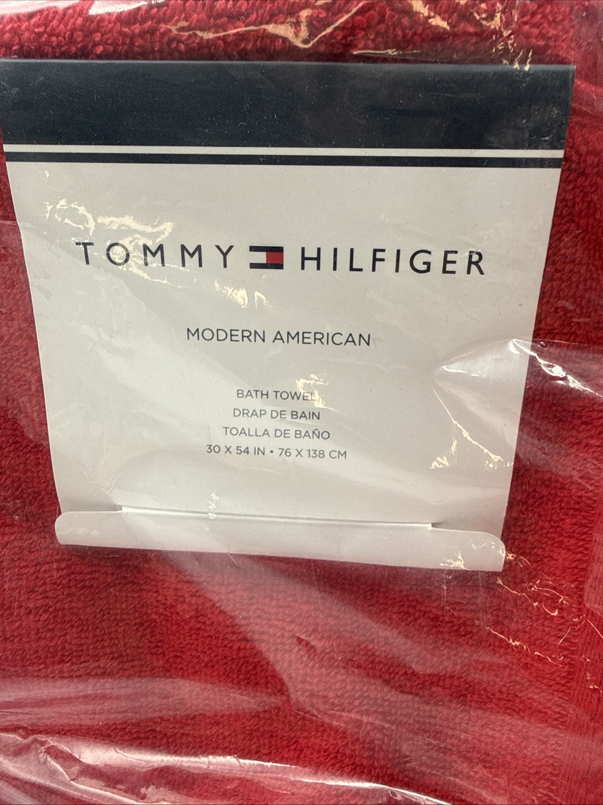 5 Tommy Hilfiger Modern American Bath Towels. Red thumbnail 2