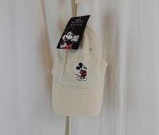 Disney Mickey Mouse Baseball Hat Adjustable Cap Ivory One Size