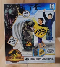 JURASSIC WORLD DOMINION 3 ft. T-Rex  Dinosaur Bop Bag & Mega Boxing Gloves, New 