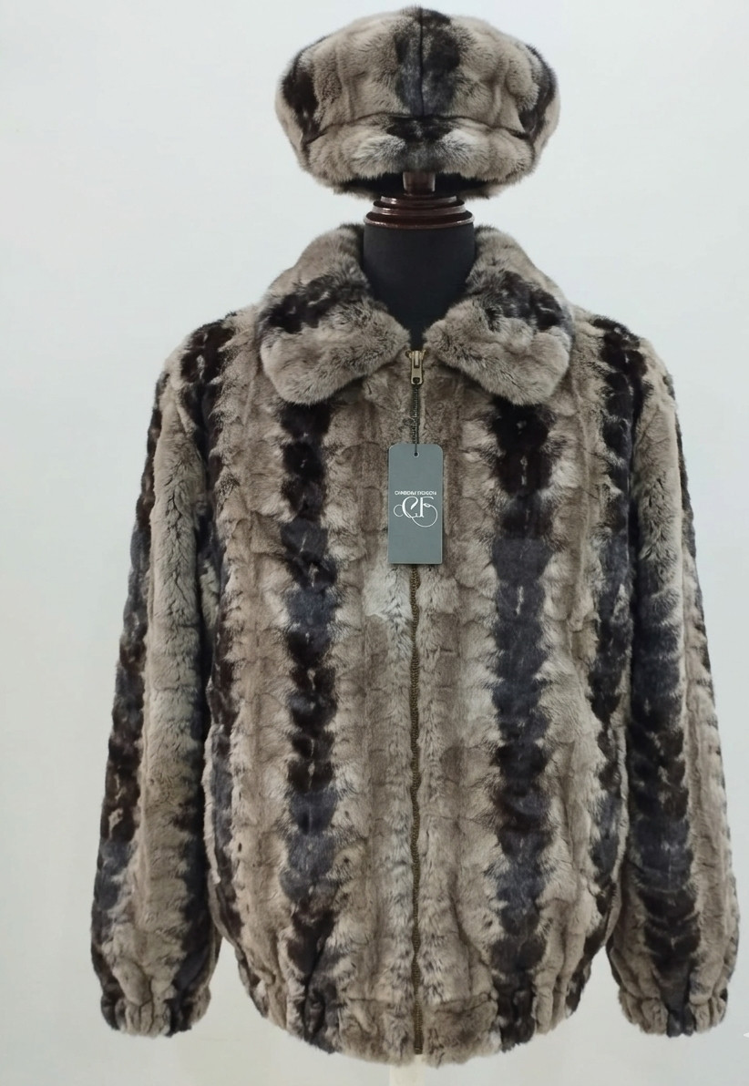 Women's Black Grey Real Mink Fur section mink Jacket XS(34") Pre Sale