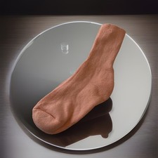 VTG Women s Socks Orange Salmon Acrylic USA 7-9 Crew Acrylic Blend USA Made