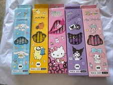 5 Packs Sanrio Pencils Cinnamorol Hello Kitty Kuromi My Melody