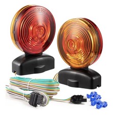 12V Magnetic Trailer Lights Two Sided Red Amber Magnetic Tow Lights Kit 20'