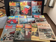ROD ACTION-ROD & CUSTOM  MAGAZINE LOT (12)    1973 THRU 1976    see pictures