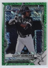 2021 Bowman Chrome Prospects Green Shimmer Refractor 90/99 Yolbert Sanchez 1h31