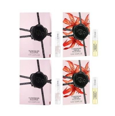 Viktor & Rolf 4 Piece Flowerbomb EDP & Tiger Lily EDP Sample Spray 1.2ml Each