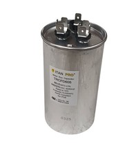 Packard Titan Pro Run Capacitor, Round, 60 5 Mfd, 370V-440V, TRCFD605