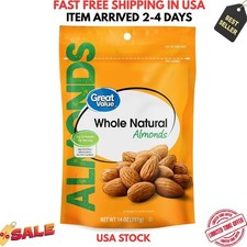 Great Value Whole Natural Almonds, 14 oz FAST FREE SHIPPING IN USA
