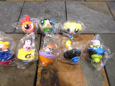 8 Kelloggs 2003 Cartoon Network Spinner Tops Courage, Johnny Bravo, Dexter etc