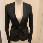 <!--F#f_0-->G star Premium Raw Correct Ladies Leather Satin Blend Tuxedo Blazer Size 34<!--F/-->