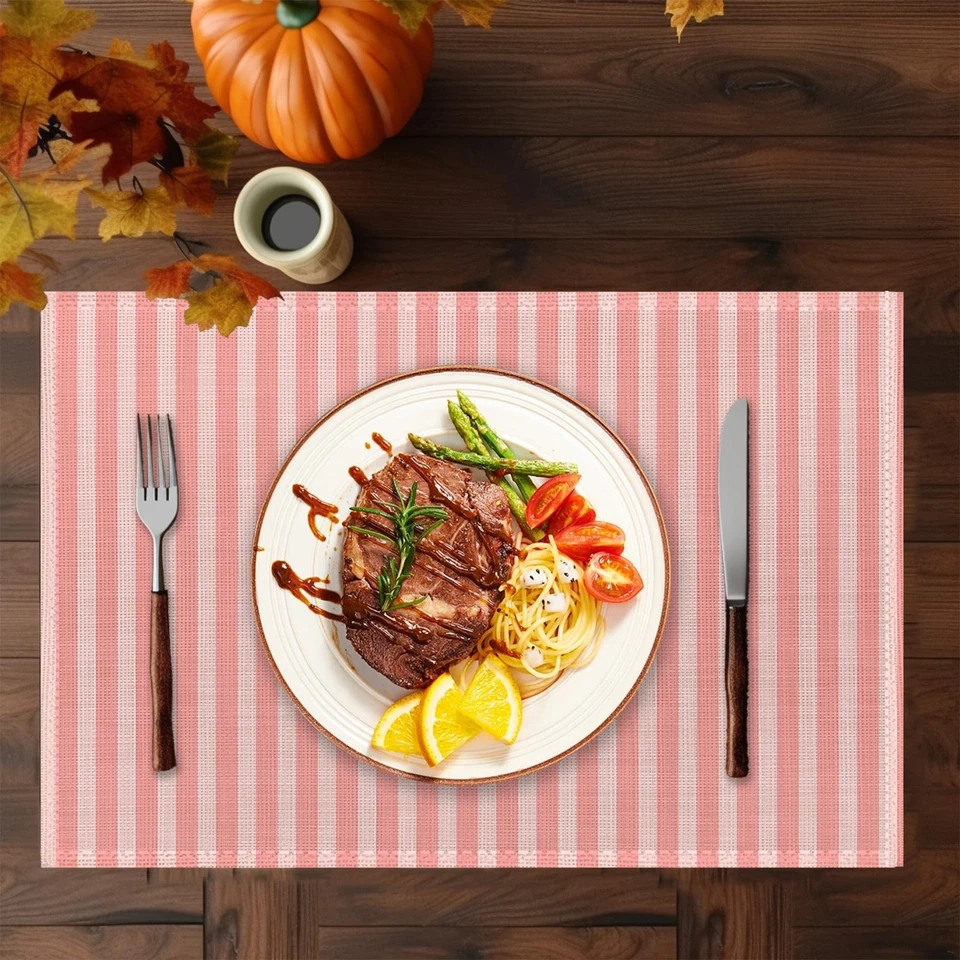 Vintage Shabby Chic Pink Rose Floral Placemats Set of 6 Heat Insulation Stain... - Image 3 of 4