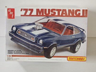 AMT 1977 '77 Ford Mustang II Plastic Model Kit 1:25 Scale Open Box Sealed Parts