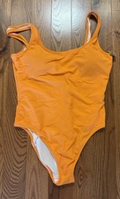 VICTORIA  S SECRET PINK ORANGE ONE PIECE SWIM SUIT SIZE LARGE NEW WITH TAGS