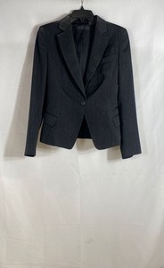 Donna Karan Women's Grey Wool Blend Single Button Blazer Jacket Sz 2