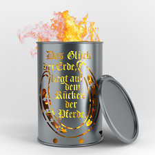 Bidone Fuoco Felicità della Terra | Regalo per Cavalieri e Amanti dei Cavalli | Outdoor 
