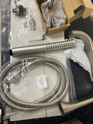 Brizo T70367-NK Allaria Tub Filler Trim Kit, Hand Shower, Twist Handles, Luxe Ni