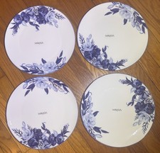 Set of 4 Mikasa Darcy Blue & White Floral 11 ...