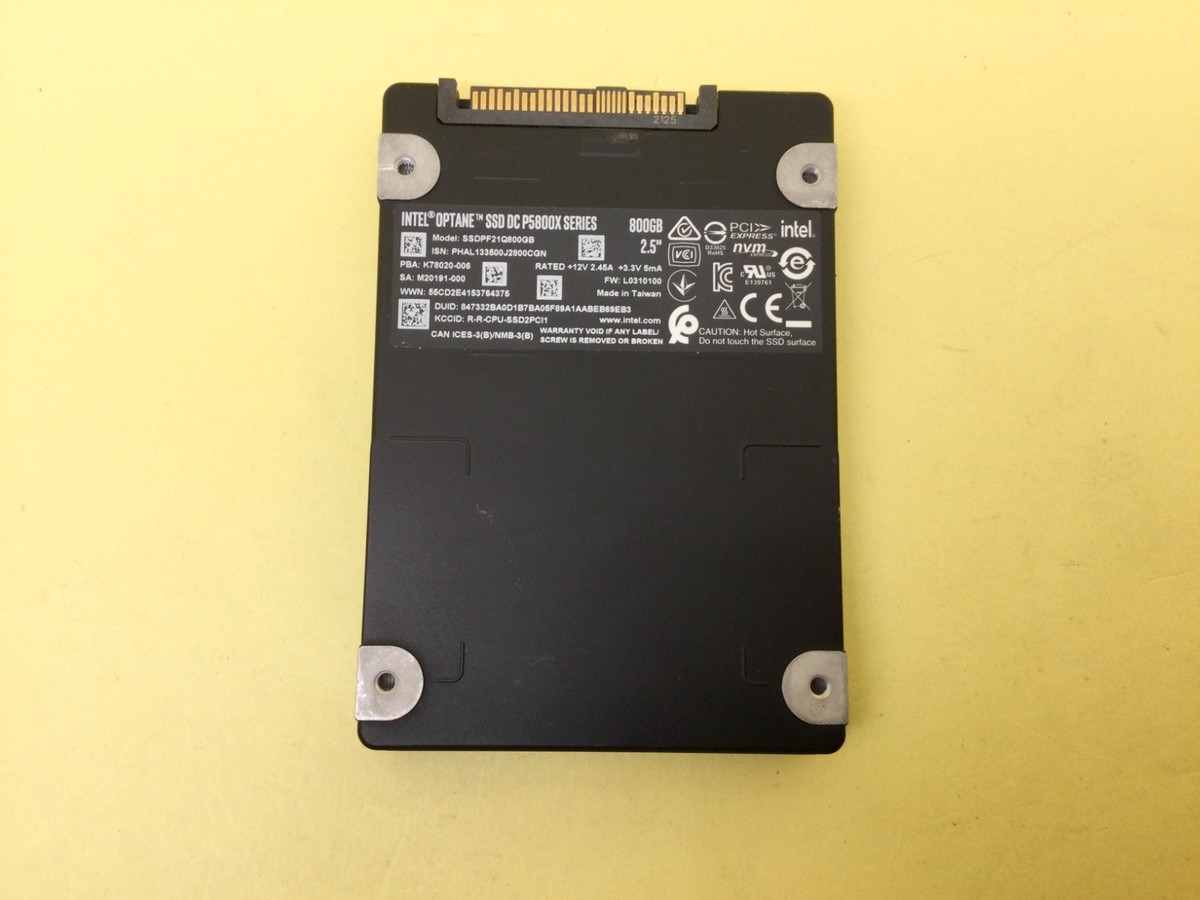Intel Optane DC P5800X 800GB NVMe PCIe 4.0 2.5in U.2 SSD