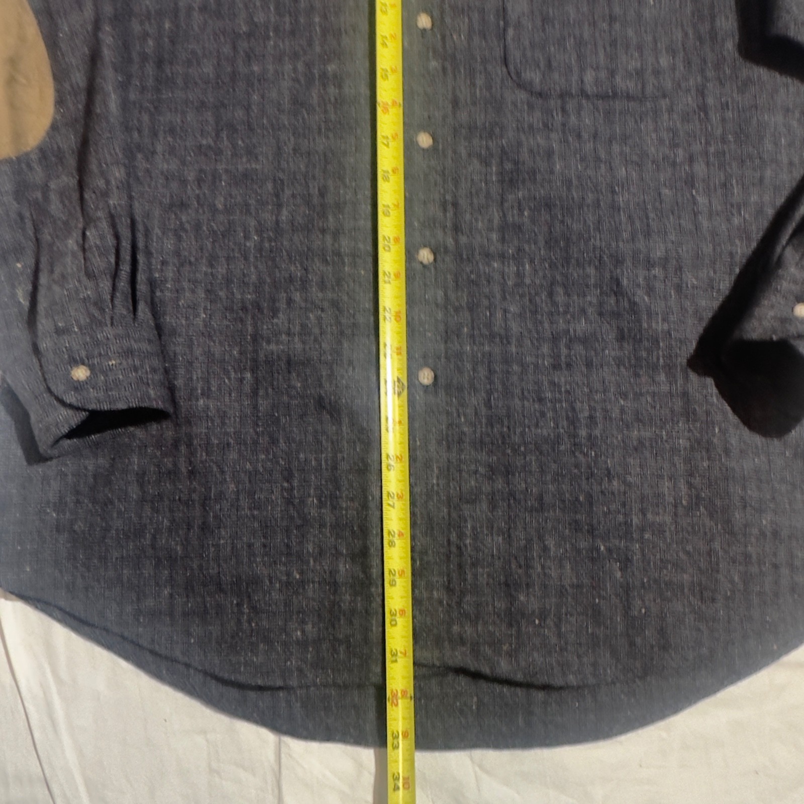 Pendleton Size L Grey Tweed  Elbow Patch Long Sle… - image 5