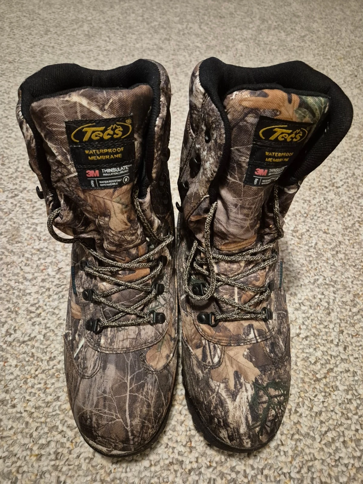 Tecs 800g Thinsulate Hunting Hike Boots Mens 11w Water Resistant Real Tree Camo