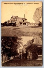 Flemings Mill Commerce Street Harrington Delaware DE c1910 Postcard