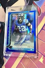 2025 Topps Chrome Lathan Ransom RC Auto True Blue Color Match /150 Panthers 🔥