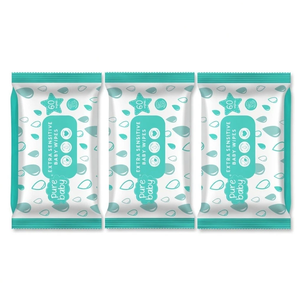 Pure Baby Extra Sensitive Baby Wipes 60s x16