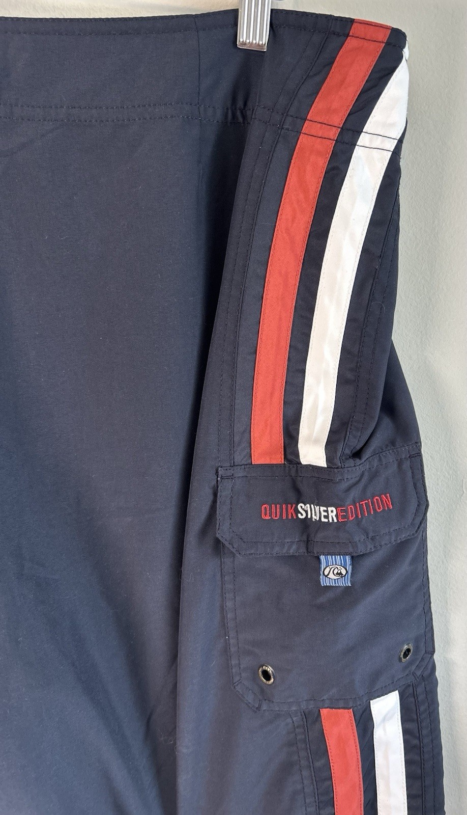 Vintage Quiksilver Edition Men’s Board Shorts Size 36 Navy Logo Y2K Surf RARE image 6