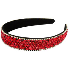 Red Headband Rhinestone Headband Women Girls Fashion Nonslip Bling Sparkly Cryst