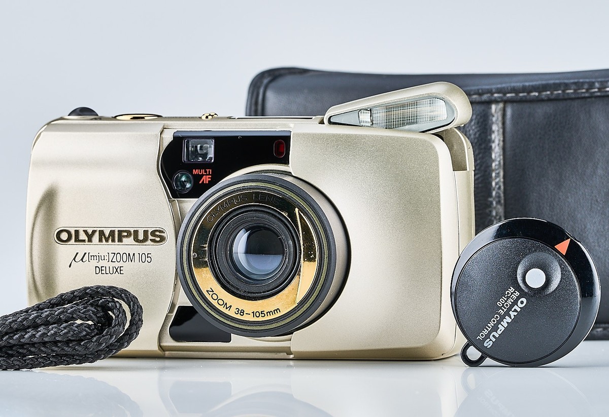 【C6692】 OLYMPUS μ (mju:)Zoom 105 DELUXE Tested! [Near Mint] Olympus μ mju Zoom 105 Deluxe 35mm Film