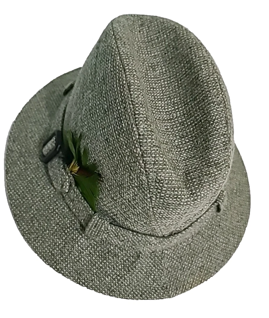 VON ZIPPER Black & White Women\'s Tweed Fedora w/ Pearl Chain & Lace Accent 6-7/8 il_fullxfull.7644869403_nlfk.jpg main image 3