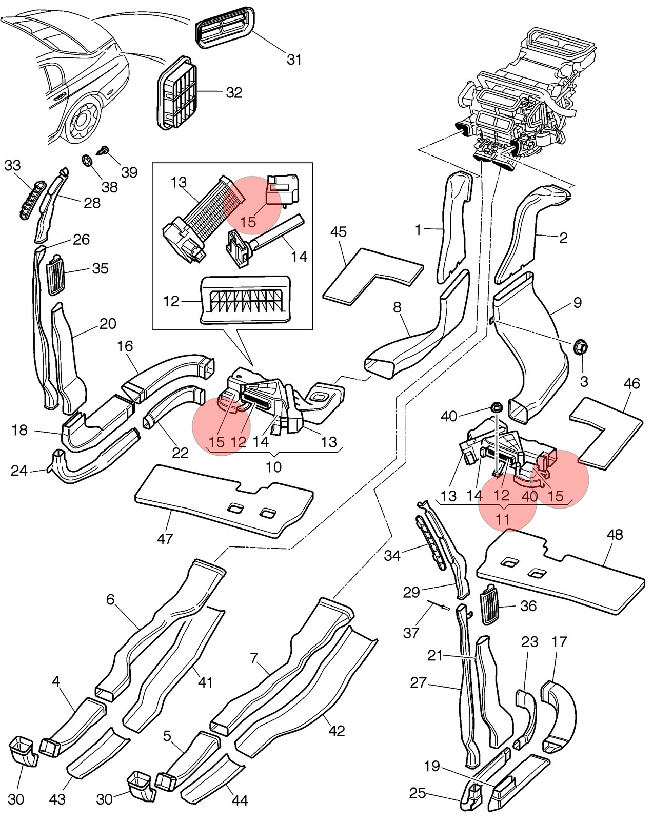 06-13 BENTLEY CONTINENTAL FLYING SPUR AIR CONDITIONING DISTRIBUTION HOUSING OEM