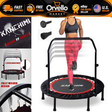 40" 48" Folding Mini Fitness Rebounder Trampoline with Handle, 330lbs Capacity