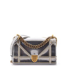 Christian Dior Diorama Flap Bag Studded Patent Small