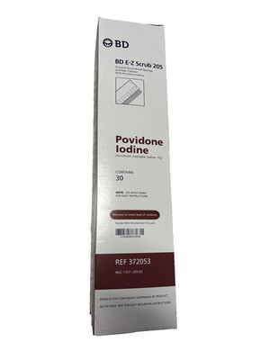 BD EZ-SCRUB 205 SURGICAL SCRUB W/POVIDONE IODINE - 372053 - BOX/30 - EXP DEC 26